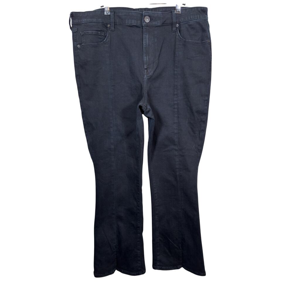 American Eagle Next Level Skinny Kick Jeans Womens 20 Black High Rise Raw Hem